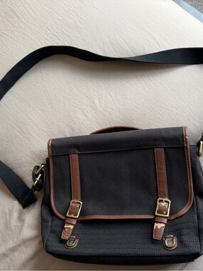 Fossil Black and Brown Men’s Canvas Messenger Bag